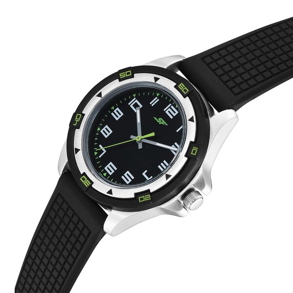 SF Sporty Analogs Quartz Analog Black Dial Black Plastic Strap Watch For Men - image number 1