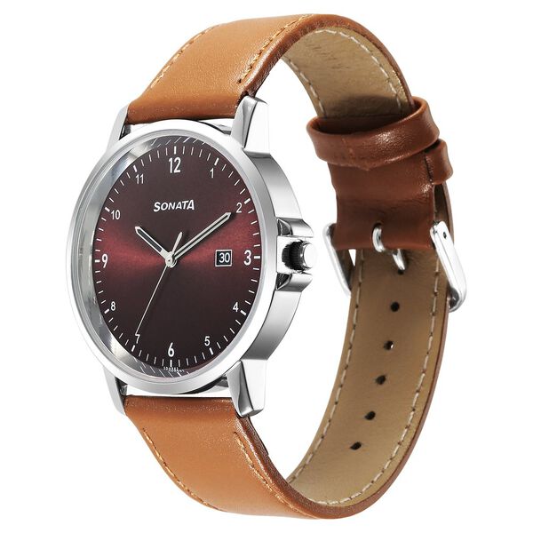 Sonata Quartz Analog with Date Brown Dial Watch for Men - image number 1