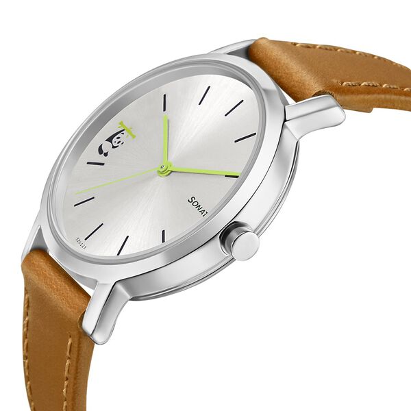 Sonata Play Silver Dial Women Watch With Leather Strap - image number 2
