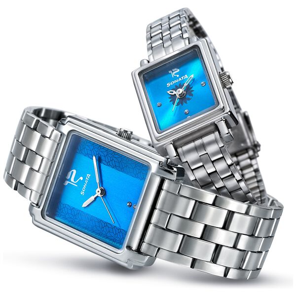 Sonata Quartz Analog Blue Dial Strap Watch for Couple - image number 0