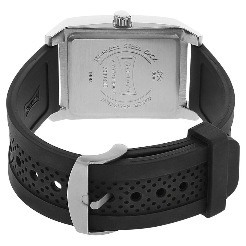 Sonata Quartz Analog Black Dial Plastic Strap Watch for Men - image number 3