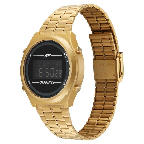 SF CirQle Digital Black Dial Golden Stainless Steel Strap Watch For Men - image number 2