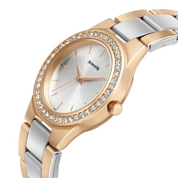 Sonata Blush It Up Silver Dial Women Watch With Stainless Steel Strap - image number 2