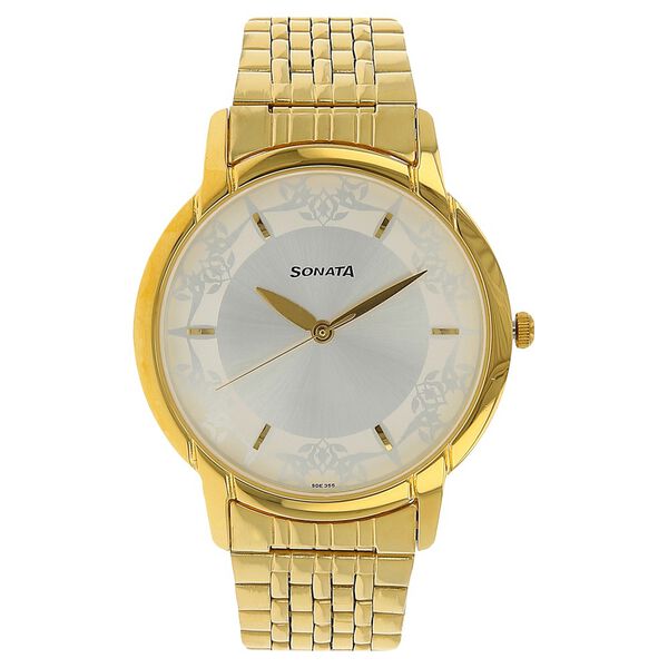Sonata Quartz Analog Silver Dial Stainless Steel Strap Watch for Men - image number 0