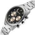 Sonata Summit Quartz Multifunction Black Dial Silver Metal Strap Watch For Men - image number 4