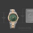 Sonata Festive Quartz Analog with Date Green Dial Metal Strap Watch For Men - image number 3