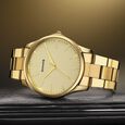 Sonata Traditional Essentials Quartz Analog Champagne Dial Golden Metal Strap Watch For Men - image number 0