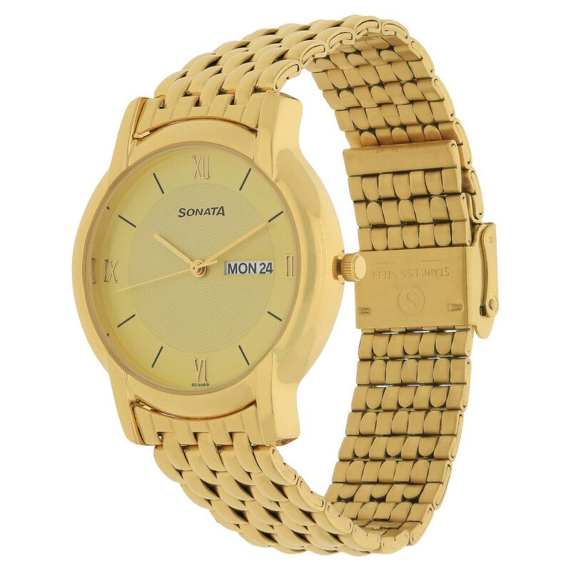 Sonata Wrist Watch Sonata Watch Golden Color Sonata Quartz Analog