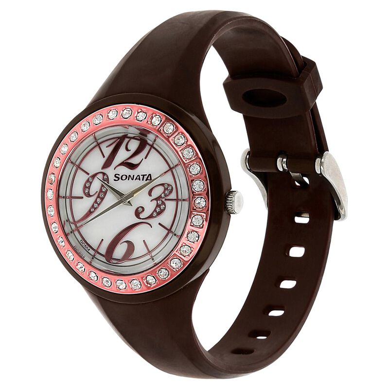 SF Quartz Analog White Dial Plastic Strap Watch for Women - image number 1
