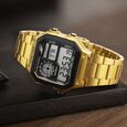 SF Digital Dial Golden Stainless Steel Strap Watch For Unisex - image number 2
