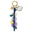 Key Chain Watch By Sonata Quartz Analog Golden Dial Purple Leather Key Chain Strap Watch For Women - image number 3
