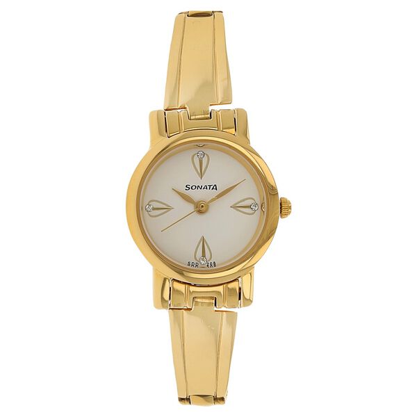 Sonata Quartz Analog White Dial Stainless Steel Strap Watch for Women - image number 0