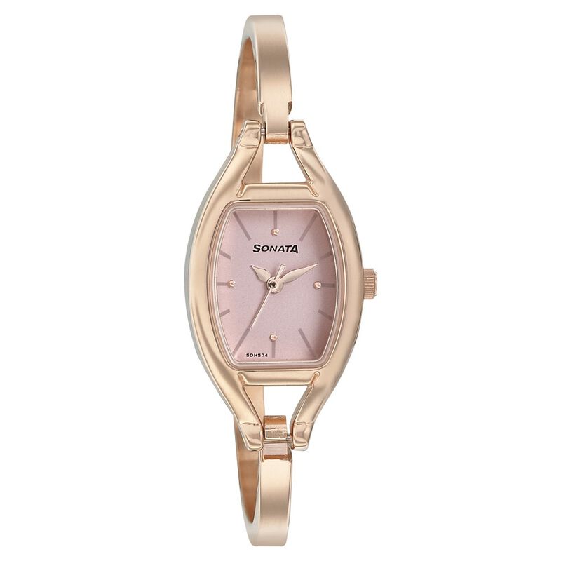 Buy Online Sonata Mission Mangal Pink Dial Women Watch With Metal