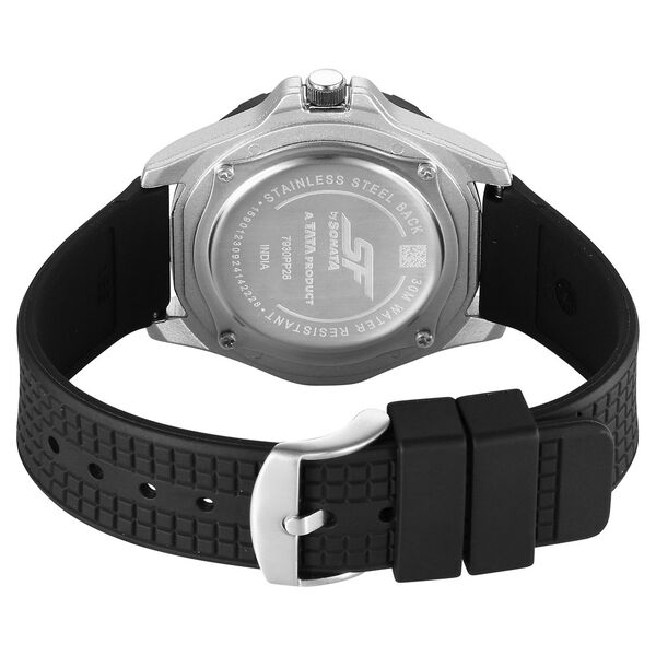 SF Sporty Analogs Quartz Analog Black Dial Black Plastic Strap Watch For Men - image number 3