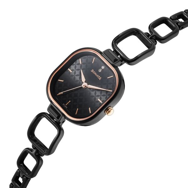 Sonata Wedding Quartz Analog Black Dial Metal Strap Watch for Women - image number 1