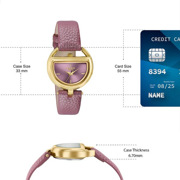 Poze By Sonata Quartz Analog Purple Dial Purple PU Leather Strap Watch For Women - image number 3