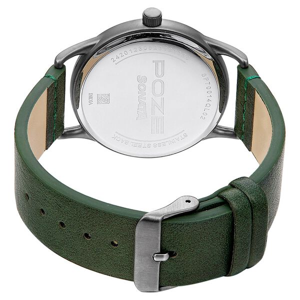 Poze by Sonata Quartz Analog Silver Dial PU Leather Strap Watch for Men - image number 4