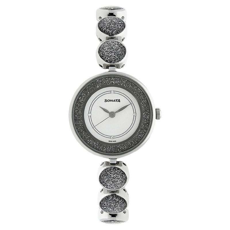 Sonata Quartz Analog White Dial Metal Strap Watch for Women - image number 0
