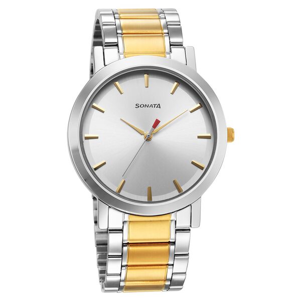 Sonata Utsav Quartz Analog Silver Dial Watch for Men - image number 0