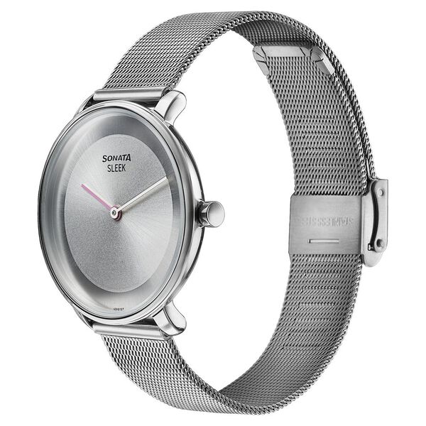 Sonata Sleek Quartz Analog Grey Dial Silver Stainless Steel Strap Watch for Women - image number 2