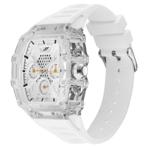 SF Maiden Voyage Sport Watch White Dial And Strap Tonneau Shaped Case with Multifunction movement - image number 1