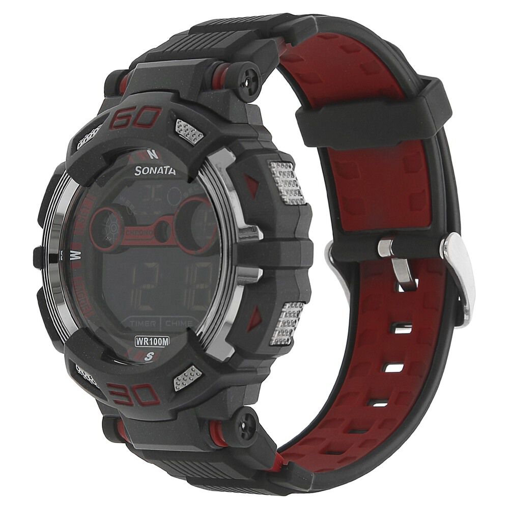 Buy Online SF Digital Dial Plastic Strap Watch for Men np77009pp01 Sonata