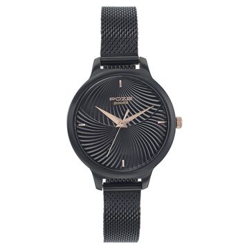 Poze by Sonata Quartz Analog Black Dial Stainless Steel Strap Watch for Women