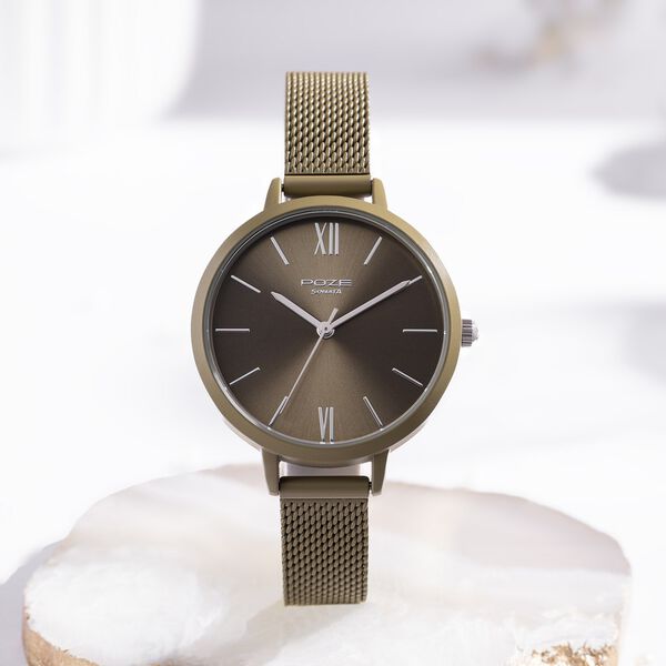 Sonata Poze Quartz Analog Green Dial Mesh Strap Watch for Women - image number 0