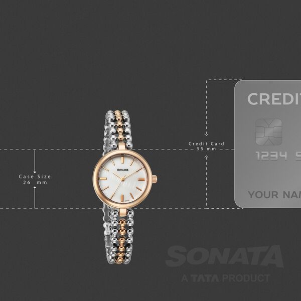 Sonata Festive Quartz Analog White Dial Metal Strap Watch For Women - image number 3