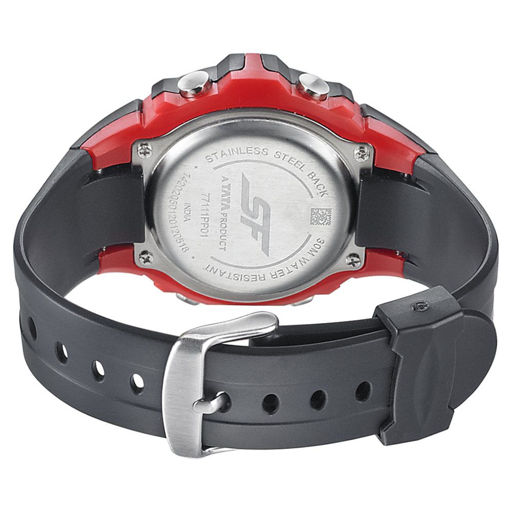 Buy Online SF Digital Dial Black PU Strap Watch for Men 77111pp01 p Sonata