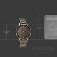 Sonata Soulmate Quartz Analog Grey Dial Grey Stainless Steel Strap Watch For Couple - image number 3