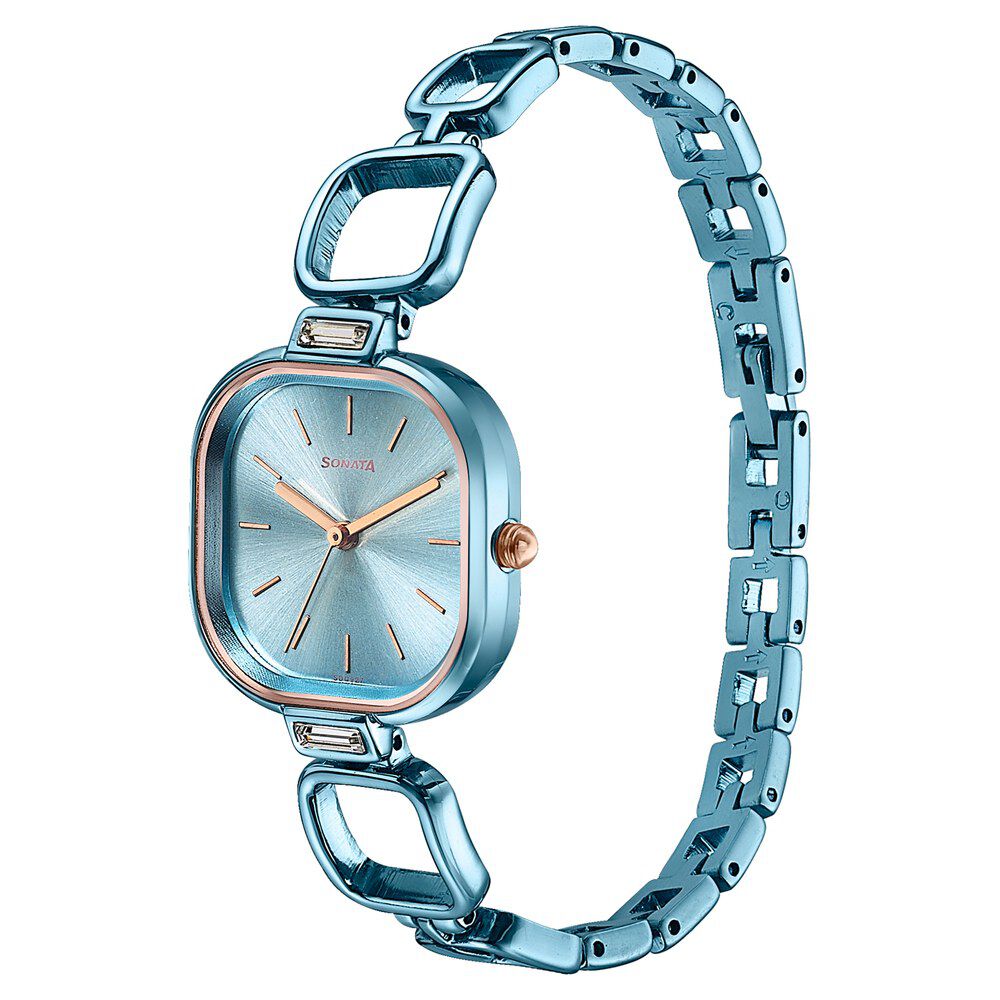 Buy Online Sonata Colours of Earth Quartz Analog Blue Dial Metal