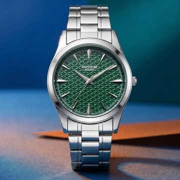 Poze By Sonata Quartz Analog Green Dial Silver Metal Strap Watch For Men