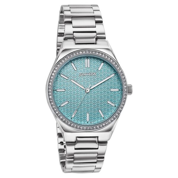 Sonata Jashn Quartz Analog Blue Dial Silver Metal Strap Watch For Women - image number 1