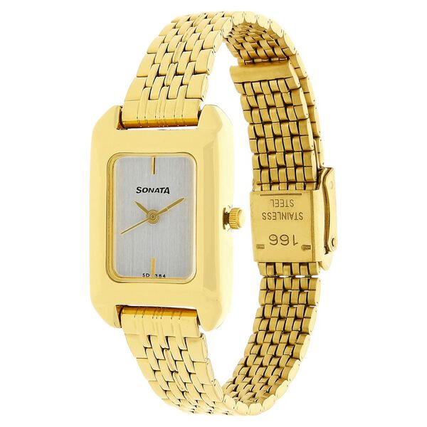 Sonata Quartz Analog White Dial Stainless Steel Strap Watch for Women - image number 1