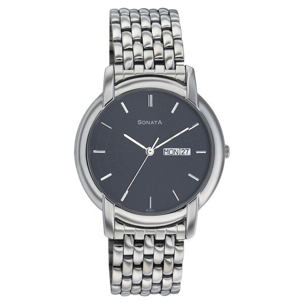 Sonata Quartz Analog Black Dial Strap Watch for Men - image number 0