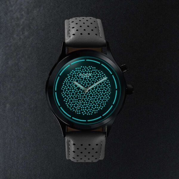 Poze By Sonata Quartz Analog Two Toned Dial Grey PU Leather Strap Watch For Men - image number 7