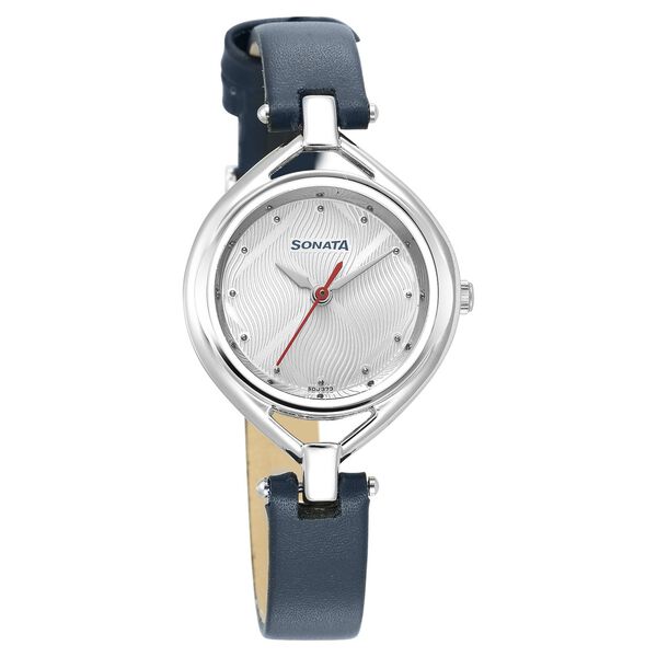 Sonata Alloys Silver Dial Women Watch With Leather Strap - image number 0