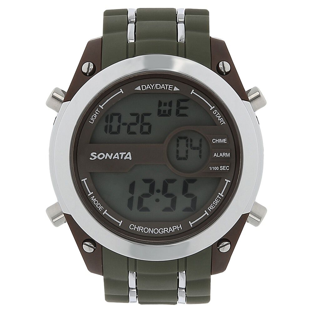 Sonata grey 2025 dial digital watch