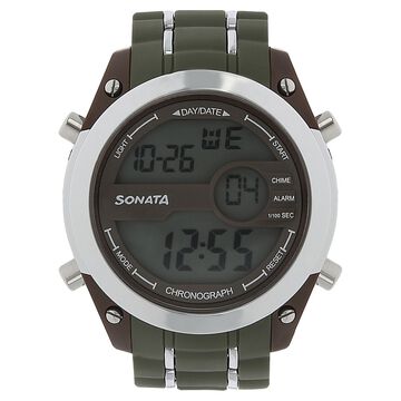 SF Digital Dial Green Plastic Strap Watch for Men