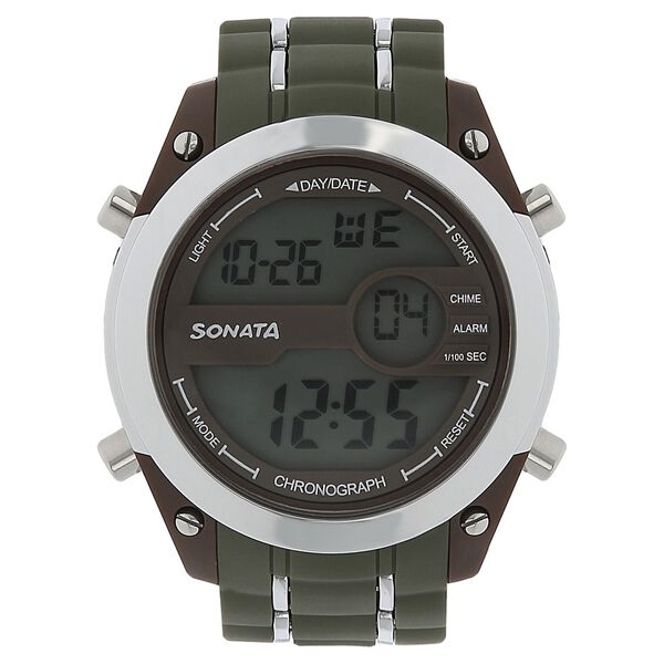 SF Digital Dial Green Plastic Strap Watch for Men - image number 0