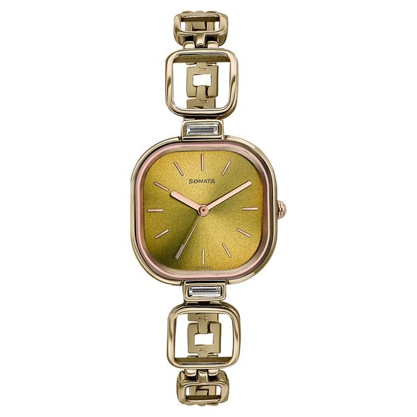 Sonata Colours of Earth Quartz Analog Brown Dial Metal Strap Watch For Women - image number 0