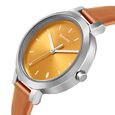 Sonata Play Yellow Dial Women Watch With Leather Strap - image number 2