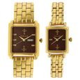 Sonata Quartz Analog with Day and Date Brown Dial Metal Strap Watch for Couple - image number 0