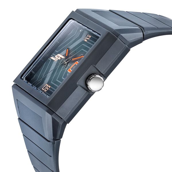SF Quartz Analog Black Dial PU Strap Watch for Men - image number 2