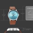 Sonata Ease Watches For Men With Brown Leather Strap And Light Blue Dial - image number 3