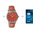 Poze By Sonata Quartz Analog Orange Dial Orange Leather Strap Watch For Men - image number 3