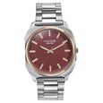 Sonata Poze Quartz Analog Red Dial Silver Metal Strap Watch For Men - image number 1