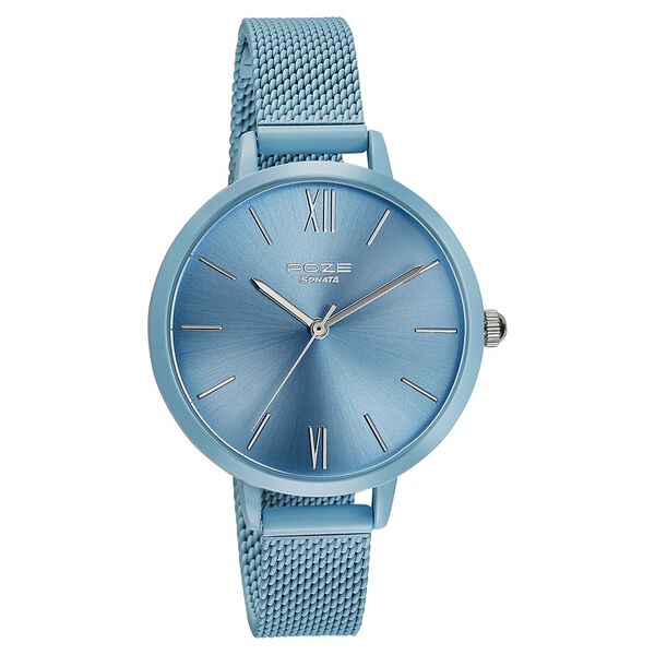 Sonata Poze Quartz Analog Blue Dial Mesh Strap Watch for Women - image number 2