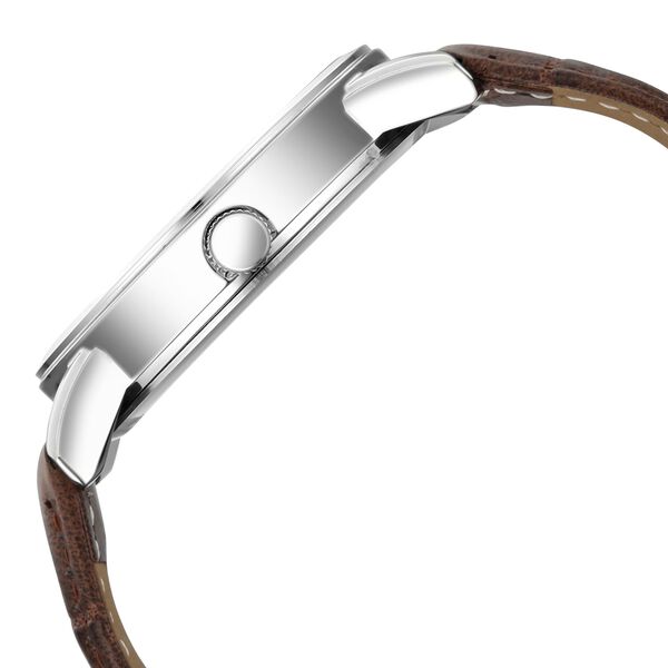 Poze By Sonata Quartz Analog Blue Dial Brown Leather Strap Watch For Men - image number 5